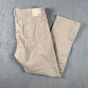Adriano Goldschmied AG The Everett Khakis Mens 40x32 Tan Geometric Slim Straight